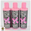 3 BOTTLES 250mL PINK CRAZY COLOR VIBRANT COLOR