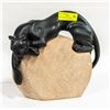 Image 1 : BLACK LEOPARD ON BASE SOLID DECOR PIECE