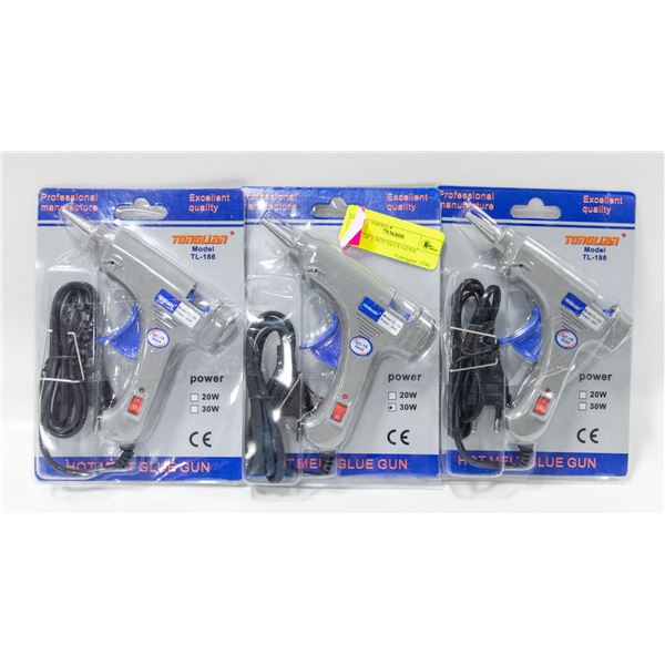 PACK OF 3 HOT GLUE GUNS