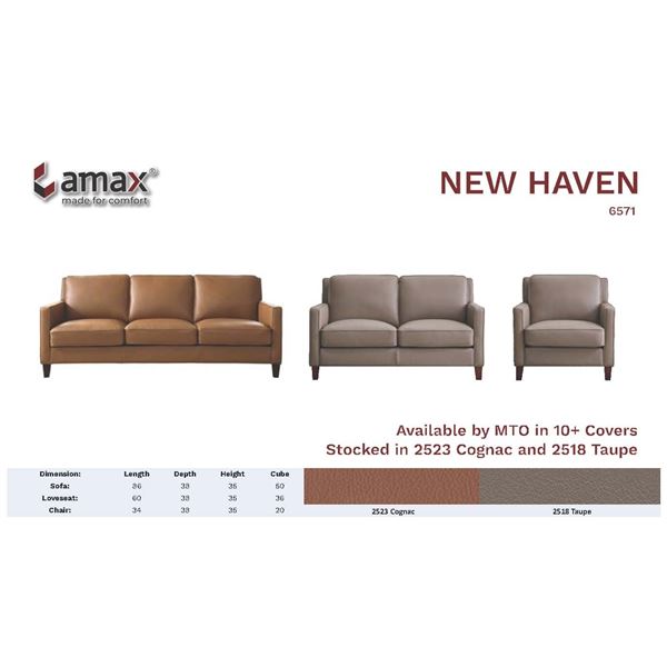 NEW! NEW HAVEN LEATHER CHAIR AND SOFA SET