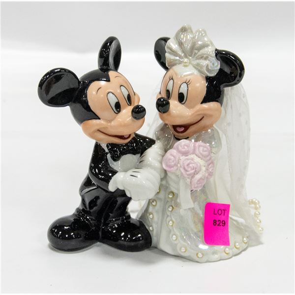 PORCELAIN BRIDE AND GROOM MICKEY AND MINNIE