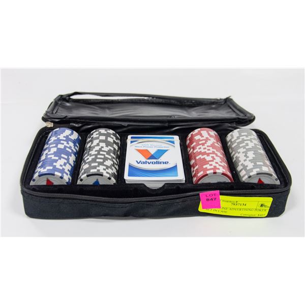 VALVOLINE ADVERTISING POKER SET IN CASE