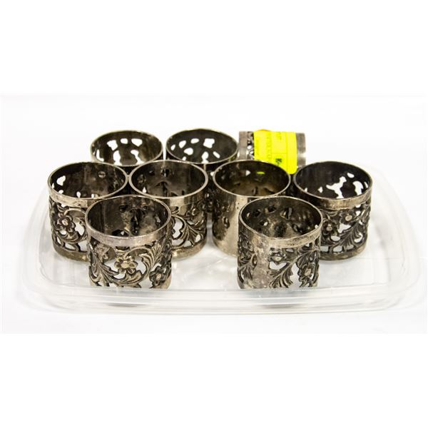 VINTAGE SET OF PEWTER NAPKIN RINGS