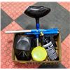 FLAT OF PAINTBALL EQUIP GUN, BALLS, MASK,