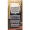 Image 1 : SET OF 2 PLASTIC STORAGE CASES - ONE WHITE
