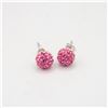 Image 1 : NEW PINK CRYSTAL STERLING SILVER EARRINGS