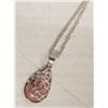 Image 1 : NEW ROSE QUARTZ PENDANT ON CHAIN SET IN STAINLESS