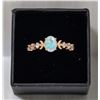 Image 1 : NEW ROSE GOLD PLATED WHITE FIRE OPAL MOON RING SZ