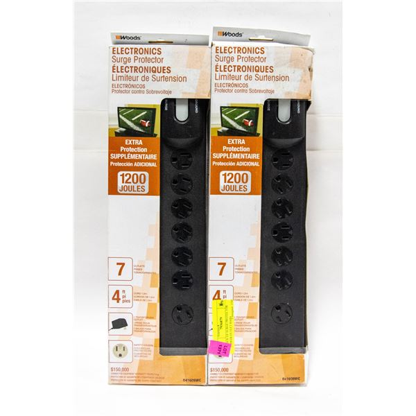 2 PACK OF SURGE PROTECTOR POWER OUTLET BARS