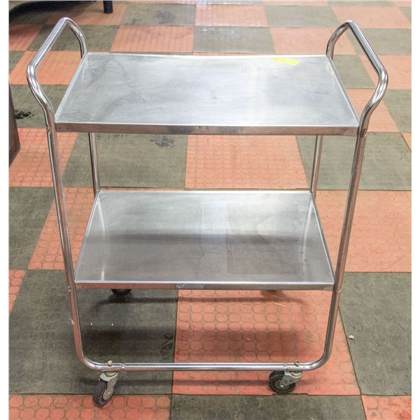 STAINLESS STEEL CATERING TABLE ON WHEELS