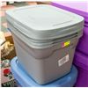 Image 1 : BUNDLE OF 4 GREY STERILITE 68L TOTES WITH LIDS