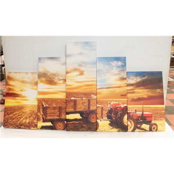 BOX WITH 5-PIECE CANVAS WALL ART SET - RED