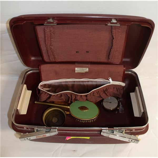 VINTAGE TRAVEL BEAUTY CASE WITH VINTAGE BRUSH,