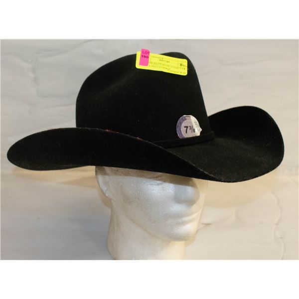 MASTER HATTERS OF TEXAS 7 3/8 BLACK FELT COWBOY