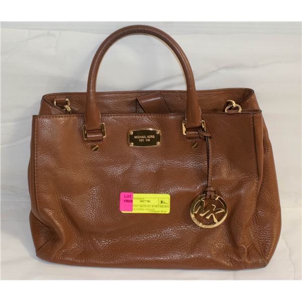 AUTHENTIC MICHAEL KORS BROWN LEATHER PURSE-ESTATE