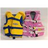 Image 1 : PINK & YELLOW CHILDS LIFE JACKETS (2)