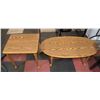 Image 1 : OAK TONE COFFEE TABLE SET - NEEDS LEGS TIGHTENED