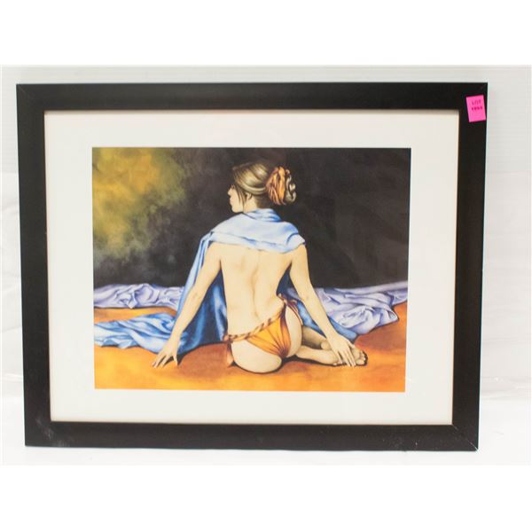 POSING WOMAN FRAMED PICTURE 16" X 20"