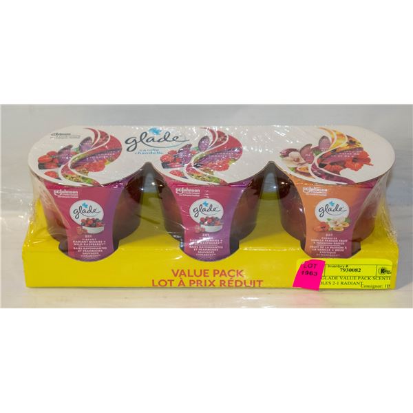 NEW GLADE VALUE PACK SCENTED CANDLES 2-1 RADIANT