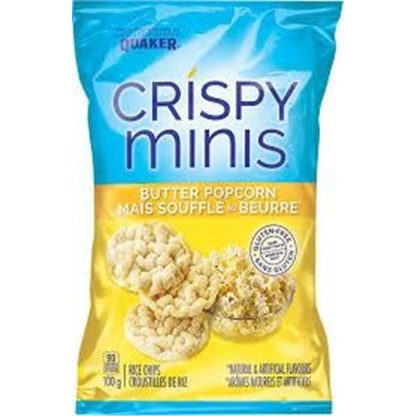 CASE OF CRISPY MINIS BUTTER POPCORN B.RICE CHIPS