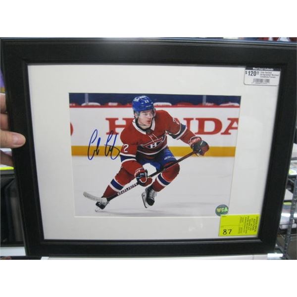 COLE CAUFIELD SIGNED MONTREAL CANADIENS FRAMED PHOTO