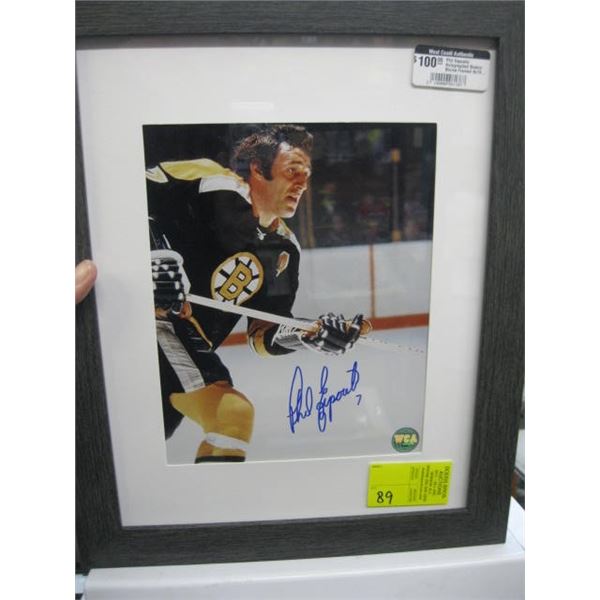 PHIL ESPOSITO SIGNED BOSTON BRUINS FRAMED 8X10 PHOTO