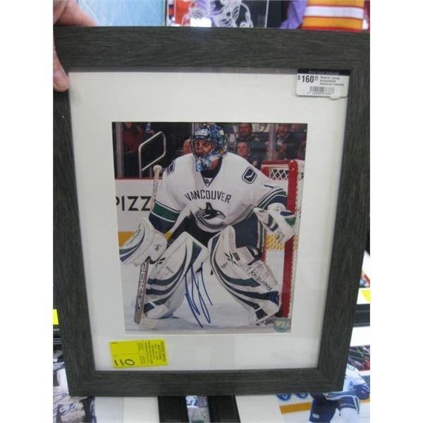 ROBERTO LUONGO SIGNED VANCOUVER CANUCKS FRAMED PHOTO