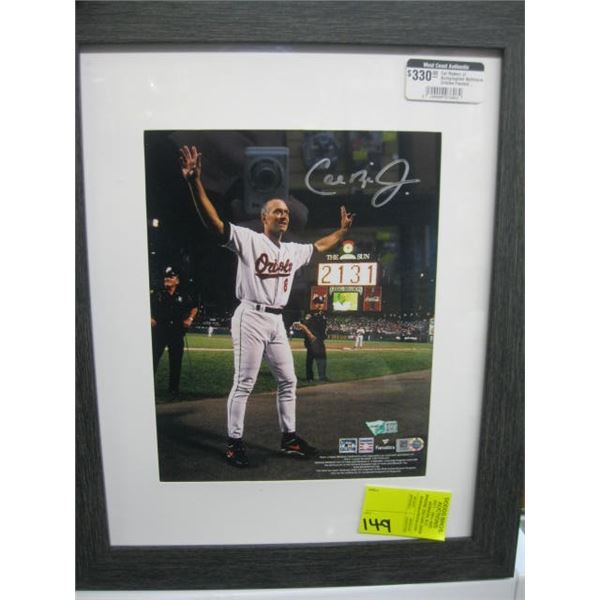 CAL RIPKIN JR SIGNED BALTIMORE ORIOLES FRAMED PHOTO