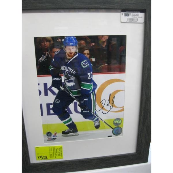 DANIEL SEDIN SIGNED VANCOUVER CANUCKS FRAMED PHOTO