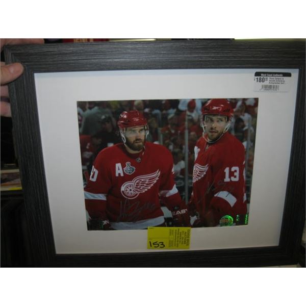 PAVEL DATSYUK & HENRIK ZETTERBERG SIGNED DETROIT RED WINGS PHOTO