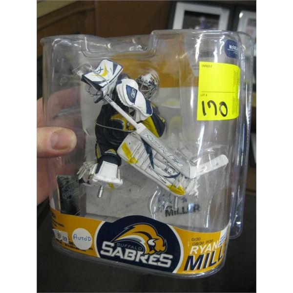 RYAN MILLER SIGNED GOALIE FIGURINE