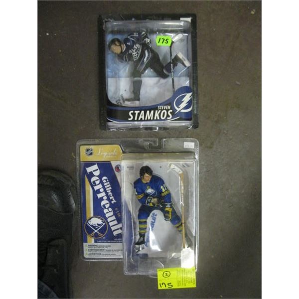 2 NHL FIGURINES - STEVEN STAMKOS (TAMPA BAY LIGHTNING) & GILBERT PERREAULT (BUFFALO SABRES)