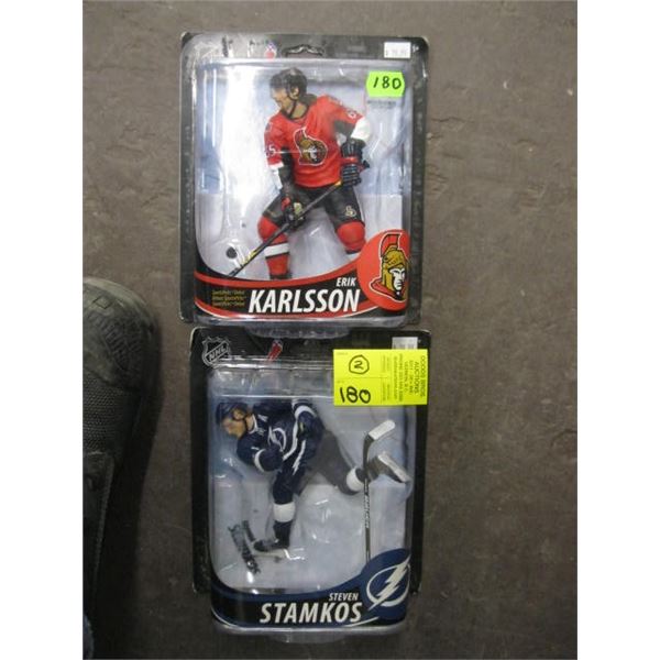 2 NHL FIGURINES - STEVEN STAMKOS (TAMPA BAY LIGHTNING) & ERIK KARLSSON (OTTAWA SENATORS)