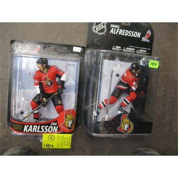 2 NHL FIGURINES - ERIC KARLSSON & DANIEL ALFREDSSON (OTTAWA SENATORS)