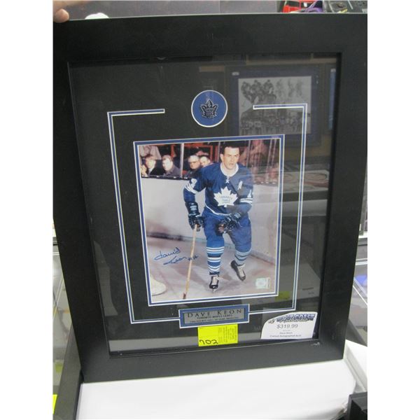 DAVE KEON SIGNED TORONTO MAPLE LEAFS FRAMED PHOTO