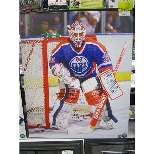 GRANT FUHR SIGNED EDMONTON OILERS PRINT ON CANVAS