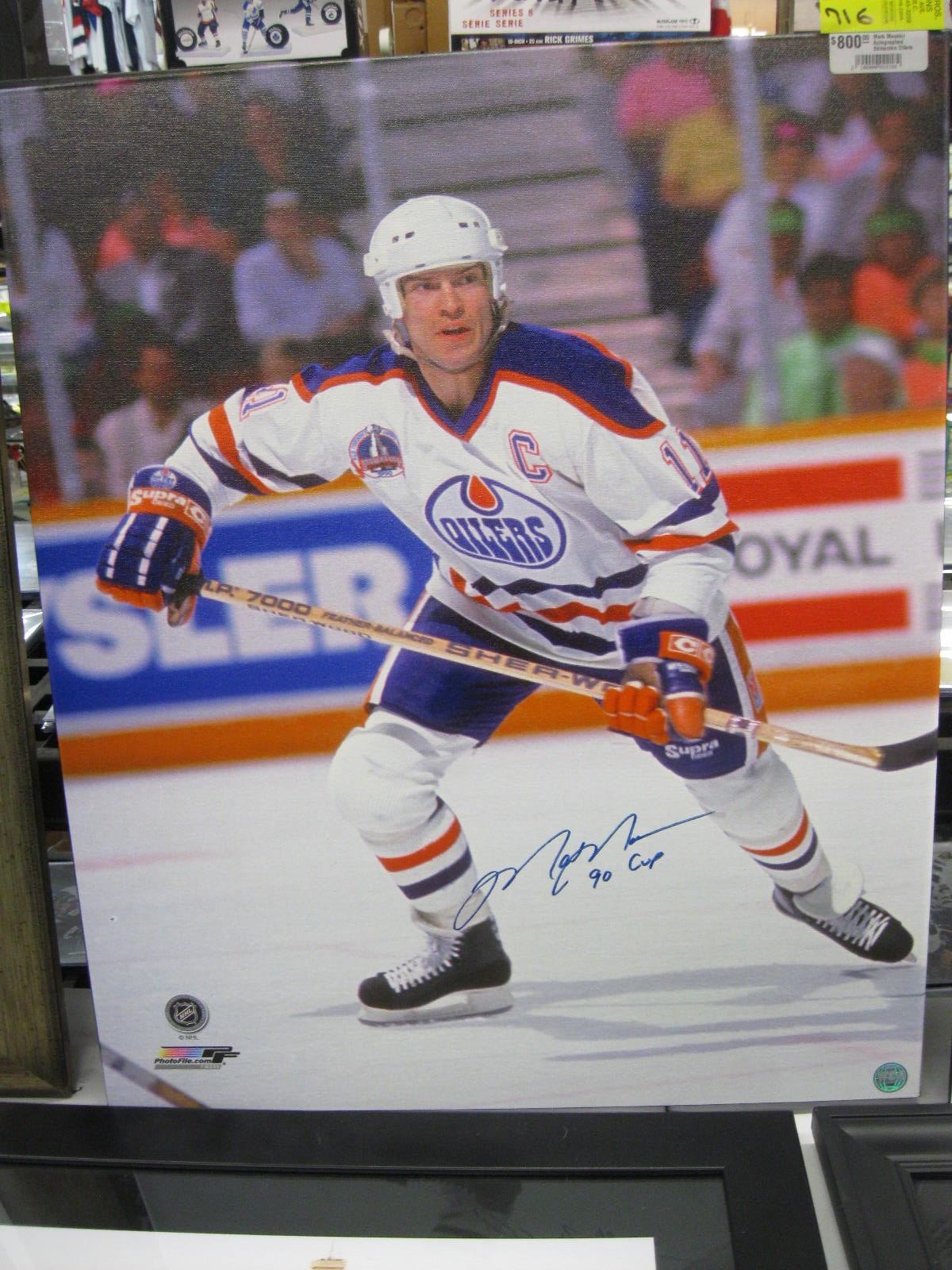 MARK MESSIER SIGNED EDMONTON OILERS PRINT ON CANVAS