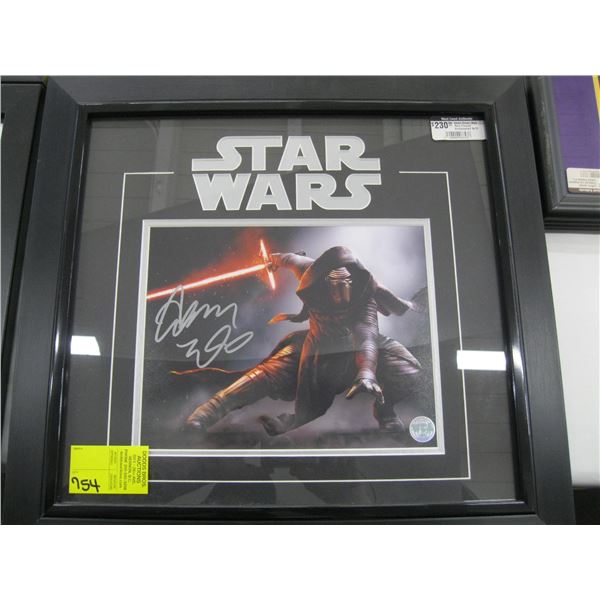 ADAM DRIVER (KYLO REN) SIGNED STAR WARS FRAMED PHOTO