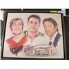 Image 1 : GUY LAFLEUR, JEAN BELIVEAU, PATRICK ROY UNSIGNED FRAMED PICTURE