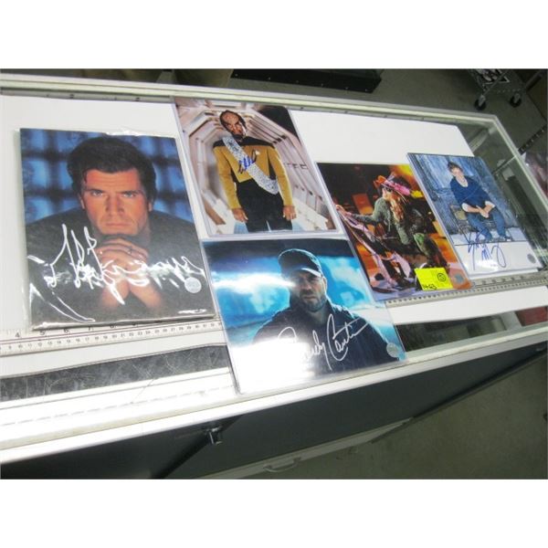 5 FRAMED SIGNED CELEBRITY PHOTOS