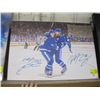 Image 1 : MITCH MARNER & MORGAN RIELLY SIGNED TORONTO MAPLE LEAFS PRINT ON CANVAS