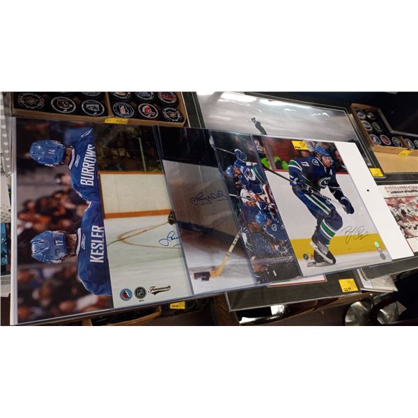 5 LG. SIGNED HOCKEY PHOTOS