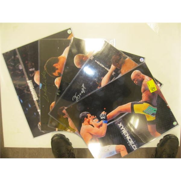 5 SIGNED UFC PHOTOS