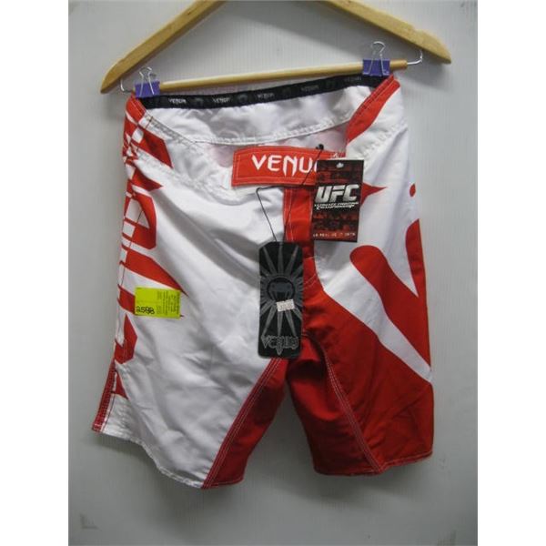 PAIR OF VENOM XS FIGHT SHORTS, RED/WHITE