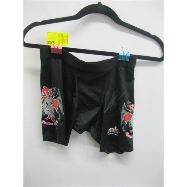 PAIR OF GEORGE ST. PIERRE SIGNED SPANDEX FIGHT SHORTS