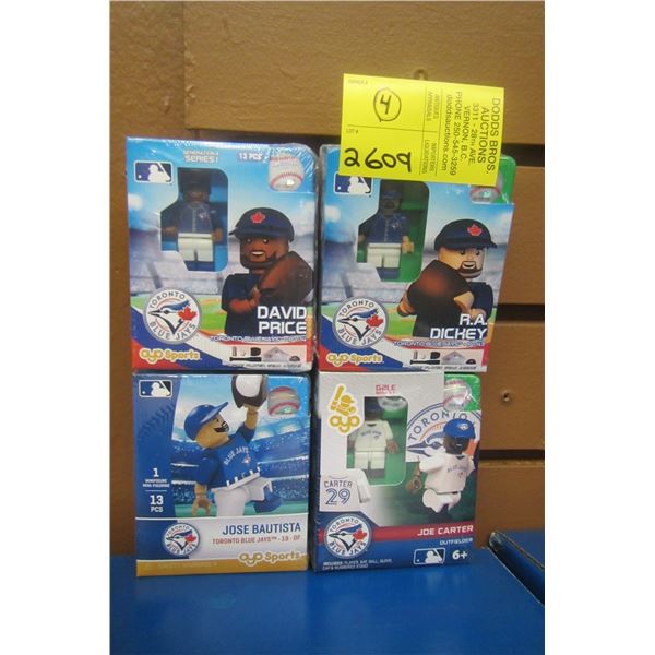 4 OYO SPORTS MINI BASEBALL FIGURINES