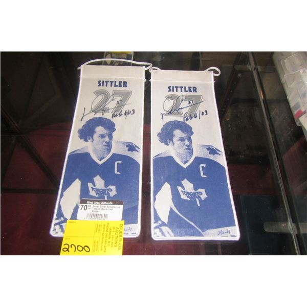 2 DARRYL SITTLER SIGNED MINI BANNERS