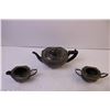 Image 5 : Vintage Silver Plated Thomson Teapot w/ Matching Cream & Sugar Set