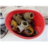 Image 3 : Curtain Panels - Pipe Fittings - Iron (working) - Plastic Baskets Tote (no lid)