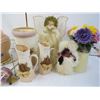 Image 3 : Vases - Glass Ashtrays - Eskimo Doll in Rabbit Fur - Lamp - Table Coasters - Assorted Items